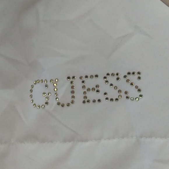 **GUESS**Girls Puffer Winter Coat With a Hoodie Size 8-10 White - Picture 6 of 14